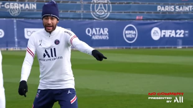 Neymar back on the training pitch